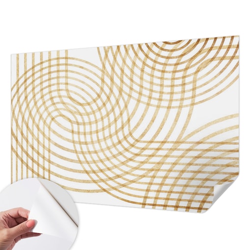 Fototapeta samoprzylepna 104x70 cm - Geometryczne sploty, tapeta ścienna biała