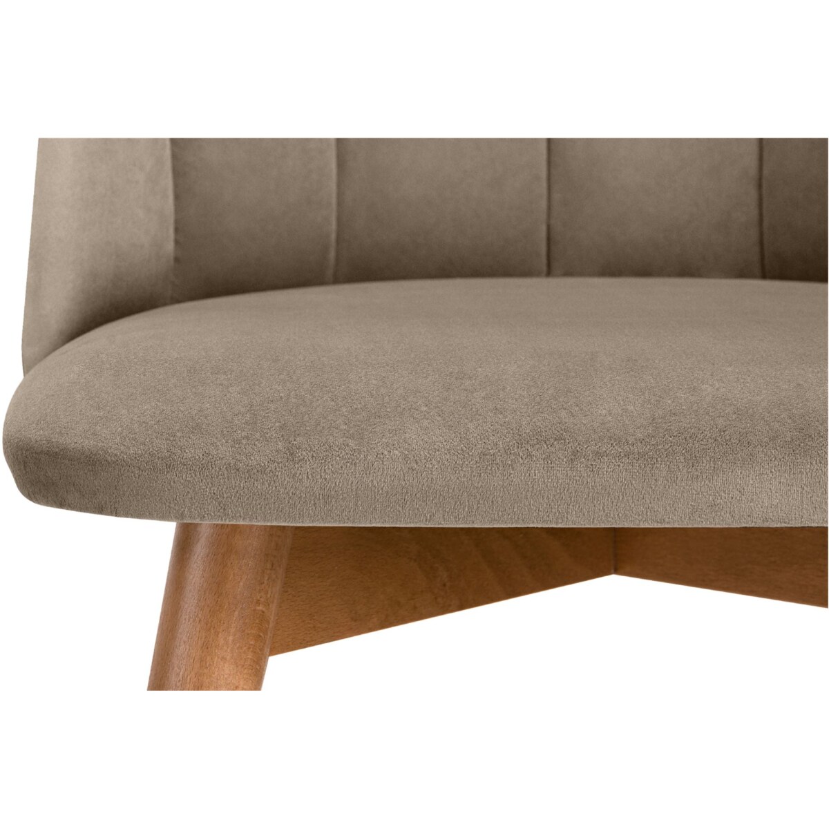 KONSIMO BAKERI Krzesła skandynawskie welurowe, beżowy, 2 szt