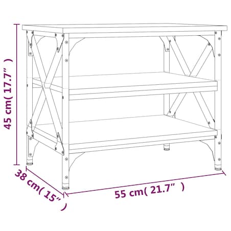 vidaXL Stolik boczny, czarny, 55x38x45 cm, materiał drewnopochodny