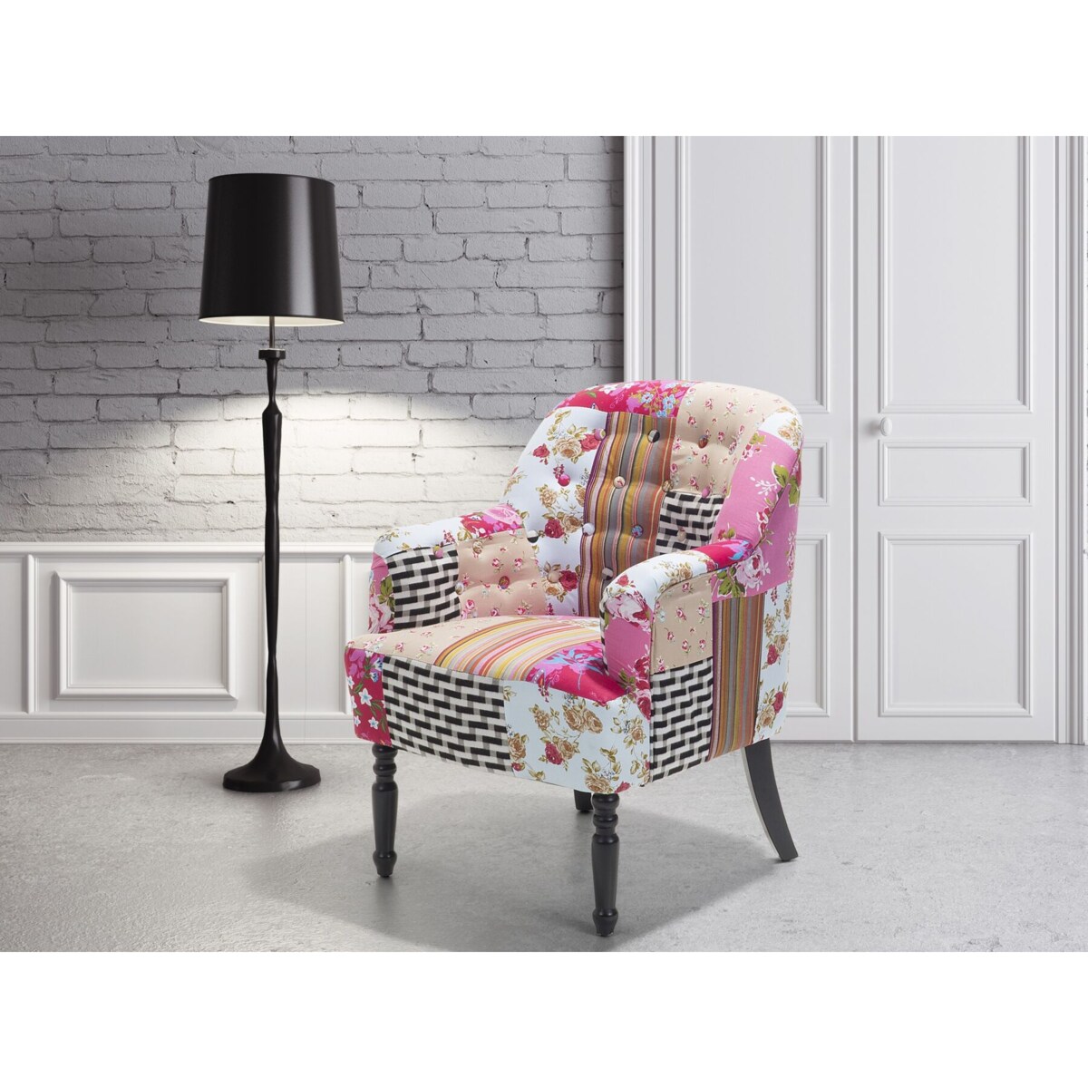 Fotel patchwork wielokolorowy MANDAL