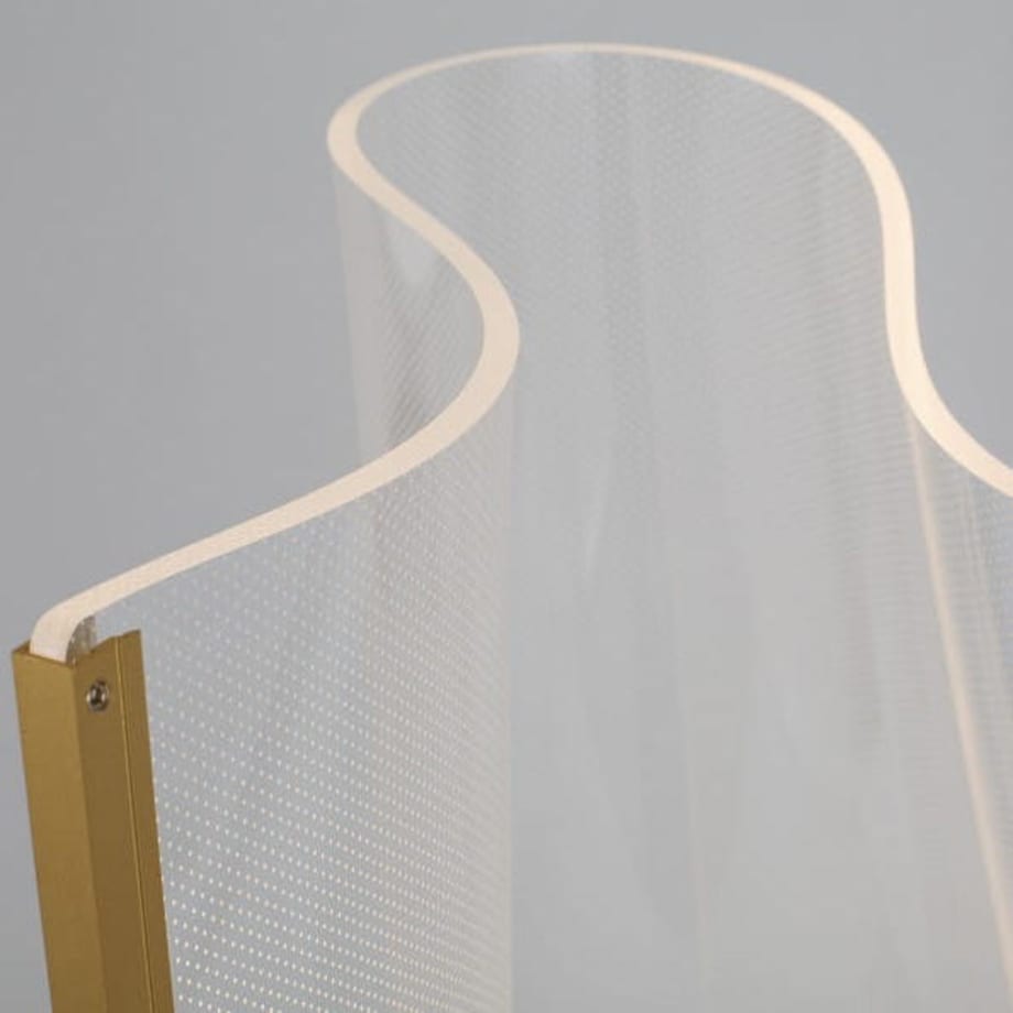 Podłogowa LAMPA stojąca CALI LE41370 LED 31W Luces Exclusivas modernistyczna OPRAWA metalowa z efektem falującego materiau złota