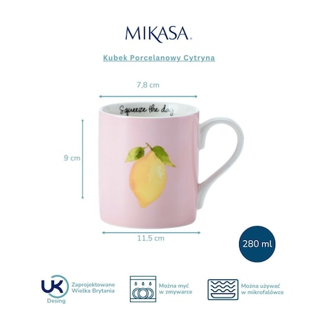 Kubek Porcelanowy Cytryna 280 ml