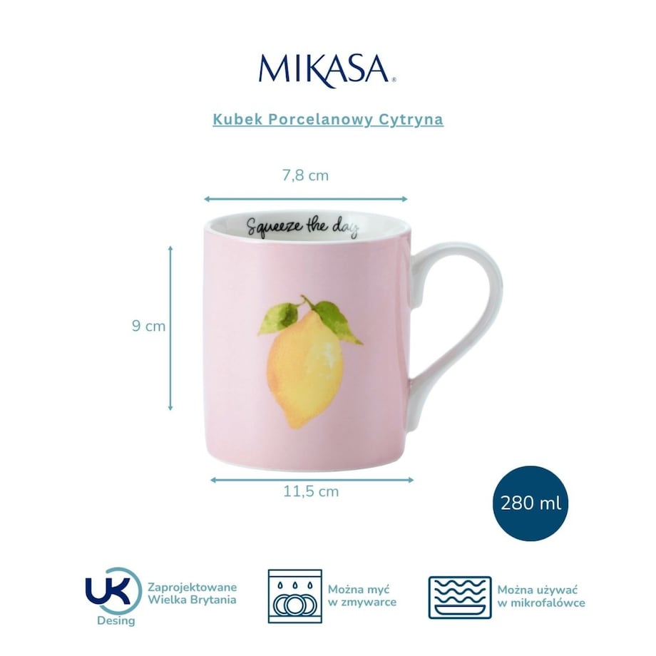 Kubek Porcelanowy Cytryna 280 ml