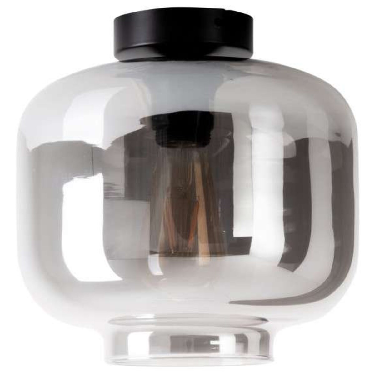 Skandynawska LAMPA sufitowa VASO 1356397 Nave szklana OPRAWA czarna przezroczysta