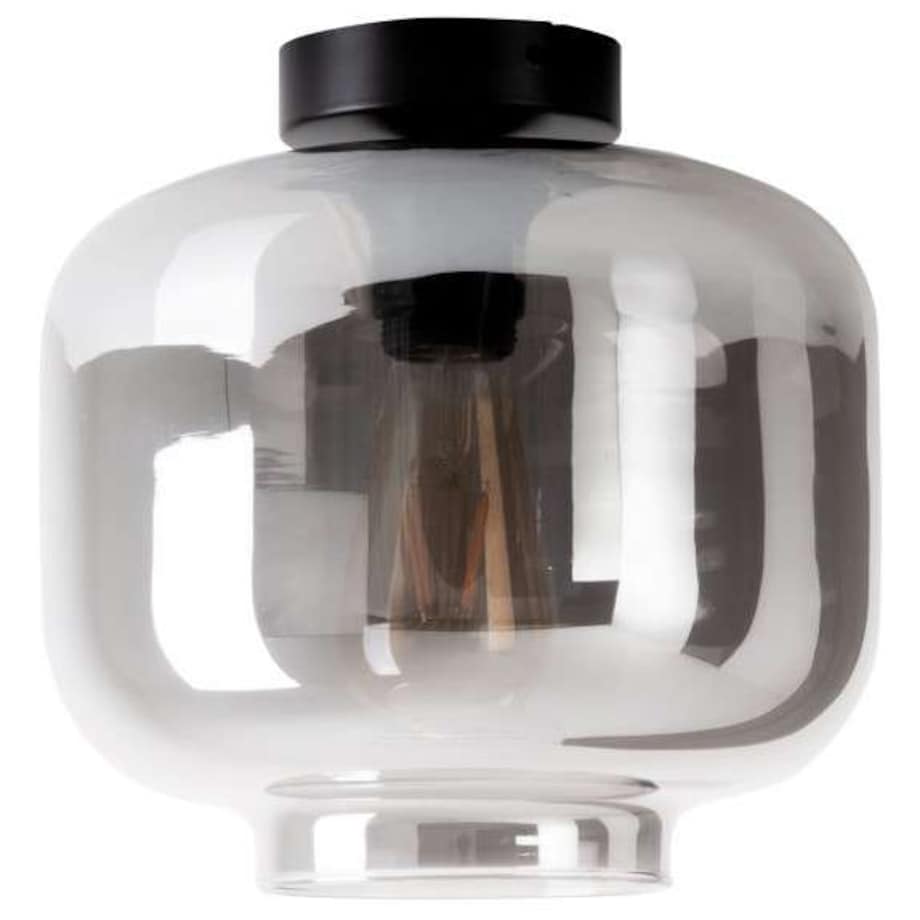 Skandynawska LAMPA sufitowa VASO 1356397 Nave szklana OPRAWA czarna przezroczysta