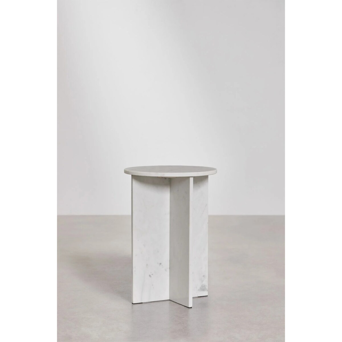 Stolik pomocniczy, biały marmur Banswara, Ø35 cm, Mencia