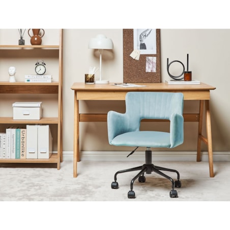 Krzesło biurowe regulowane welurowe jasnoniebieskie SANILAC