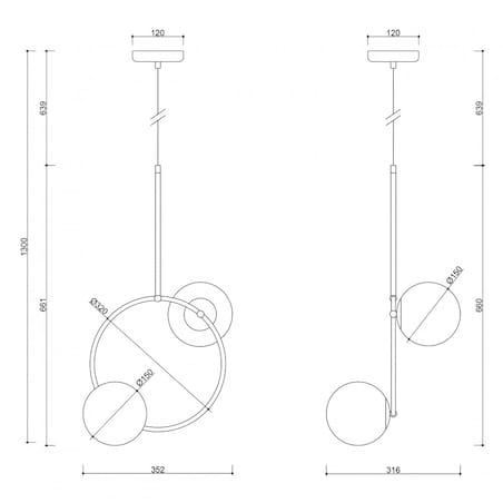 FUPPU A czarna sufitowa lampa wisząca