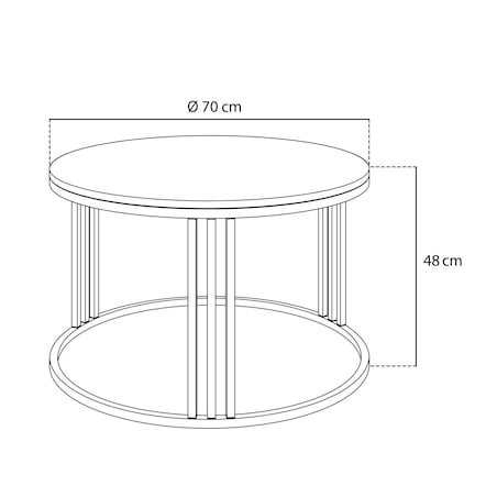 Okrągły stolik kawowy LORI biały czarny połysk