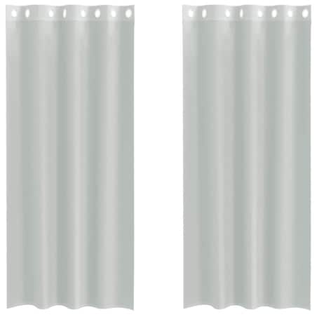 vidaXL Zasłony woalowe z przelotkami 2 szt. Jasnoszary 140x225 cm