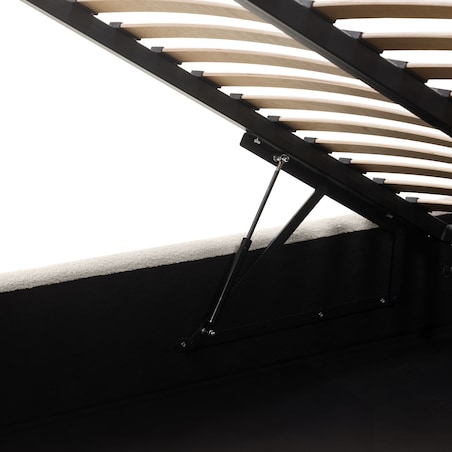 Łóżko tapicerowane 160x200 cm jasnobeżowe bouclé Vibo