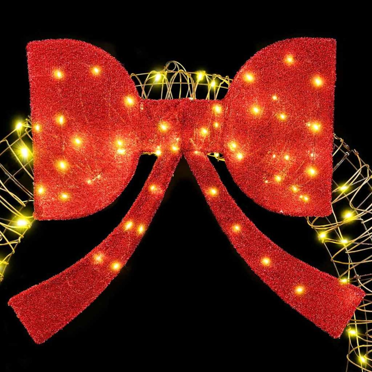 vidaXL Wianek z 150 diodami LED Ciepła biel 120 cm rattan