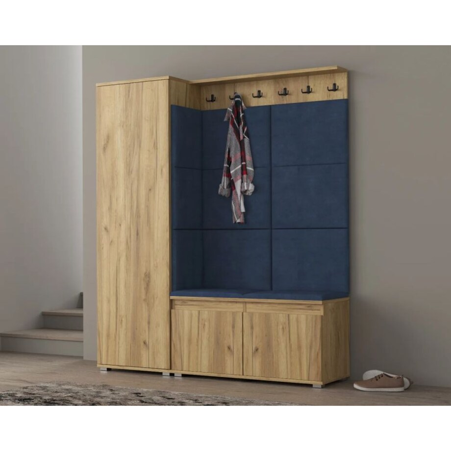 Garderoba do przedpokoju SINGAPUR 154 dąb craft/granatowy