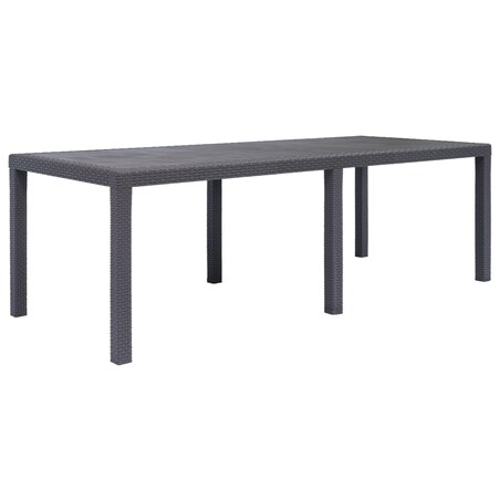 vidaXL Stół ogrodowy, 220x90x72 cm, plastikowy, brązowy