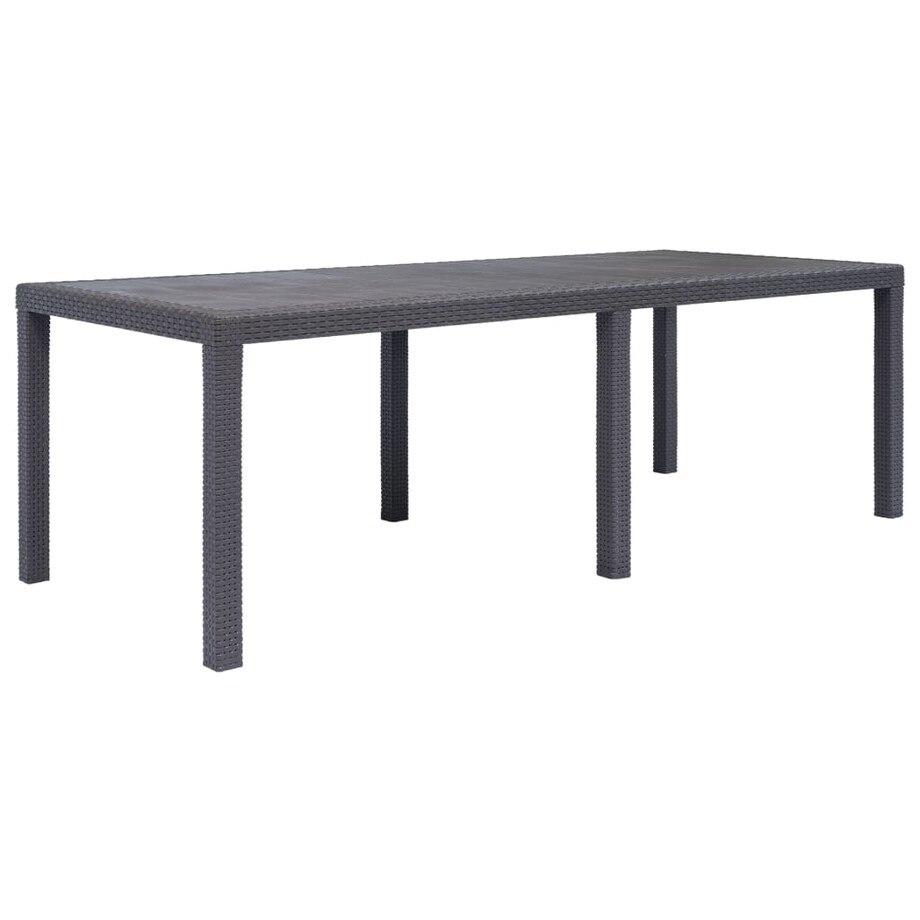 vidaXL Stół ogrodowy, 220x90x72 cm, plastikowy, brązowy