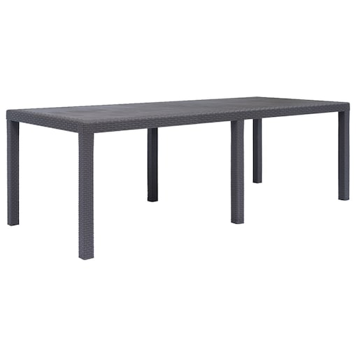 vidaXL Stół ogrodowy, 220x90x72 cm, plastikowy, brązowy