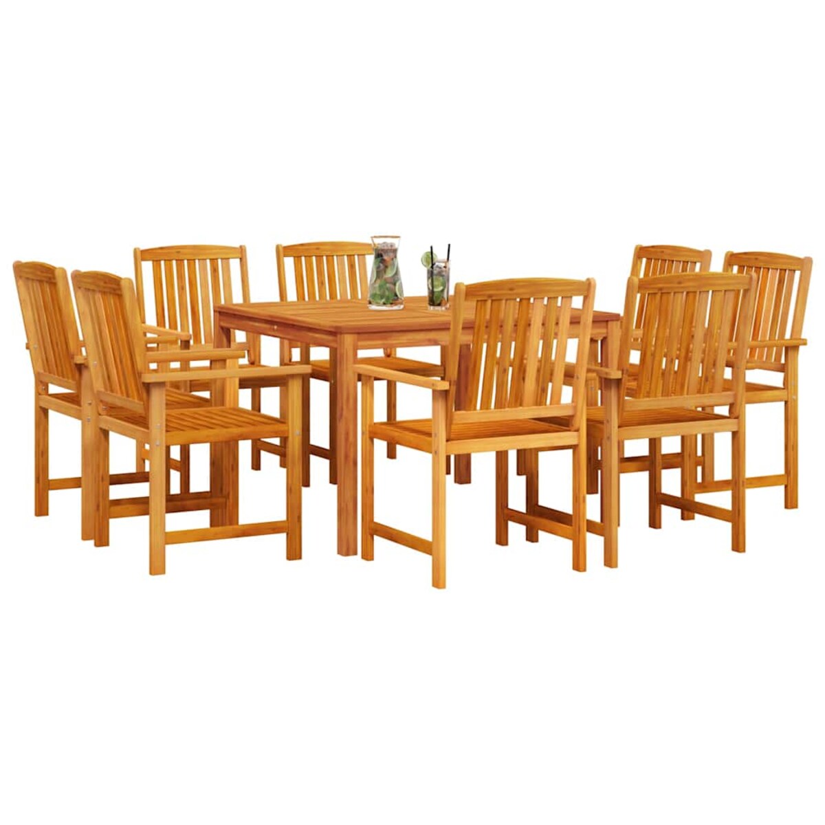 vidaXL Zestaw do jadalni w ogrodzie 9 pcs Brązowy lite drewno akacjowe