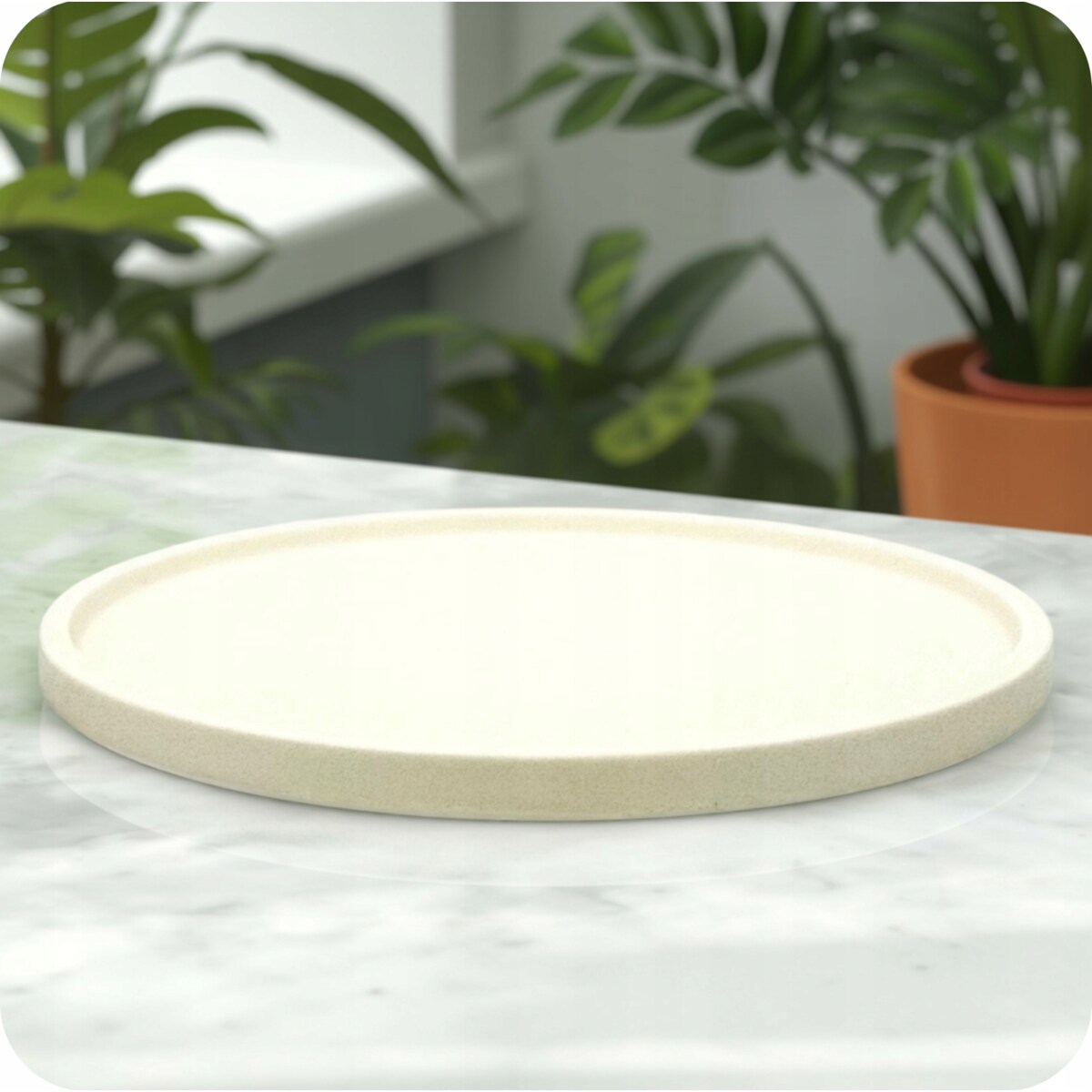Taca okrągła dekoracyjna / Podstawka biała M