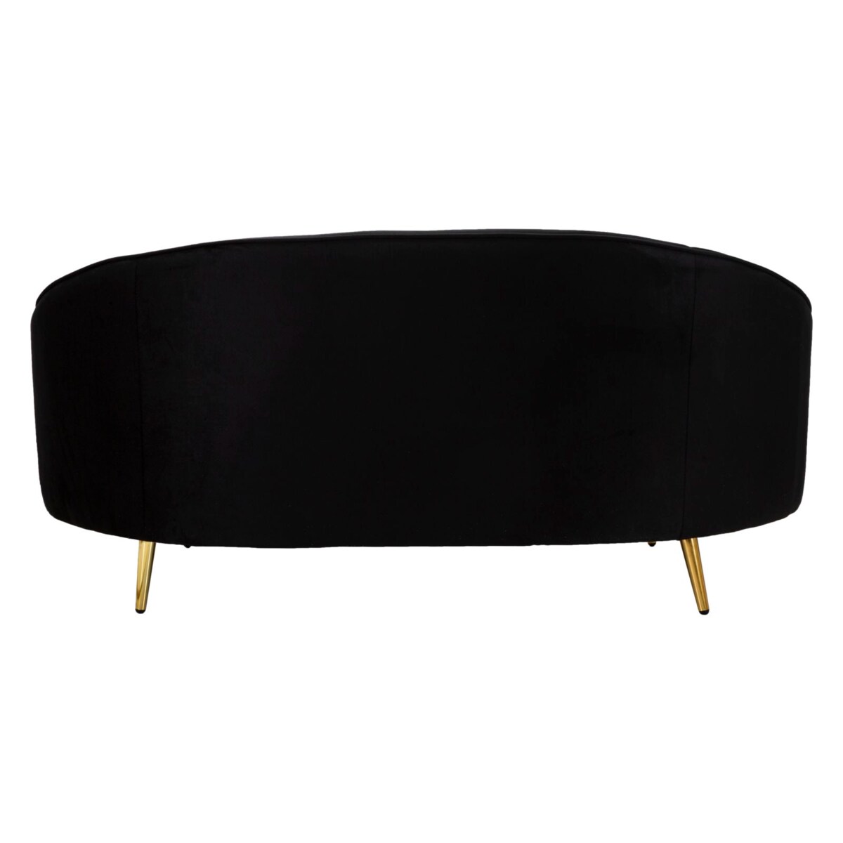 Sofa Oslo, kolor czarny i złoty, poliester, drewno eukaliptusowe i metal, 148 x 84 x 68 cm, do salonu, Mauro Ferretti