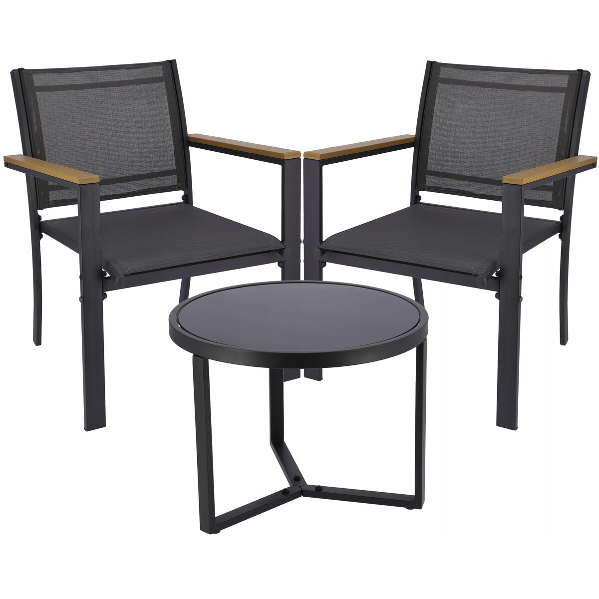 Zestaw mebli ogrodowych z tekstylenu szare