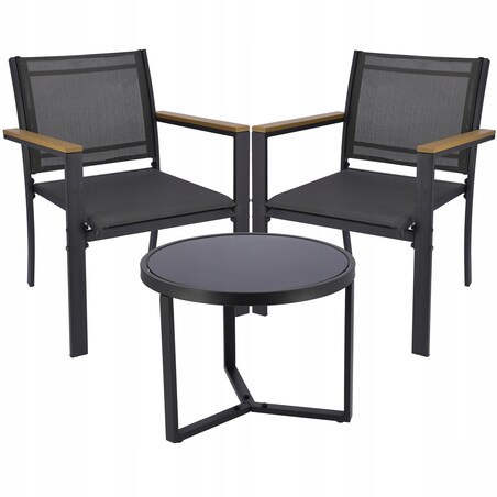 Zestaw mebli ogrodowych z tekstylenu szare
