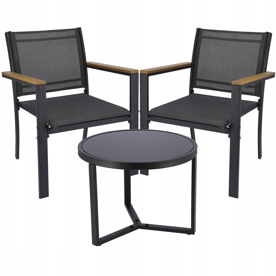 Zestaw mebli ogrodowych z tekstylenu szare