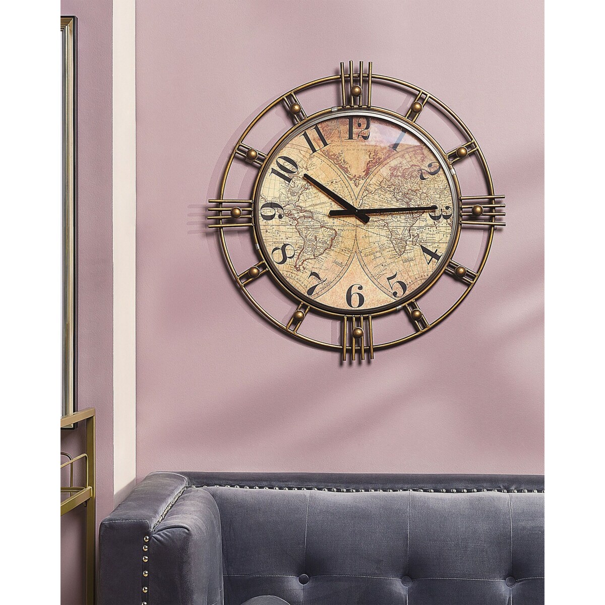 Zegar ścienny LANCY 63 cm Złoty brąz