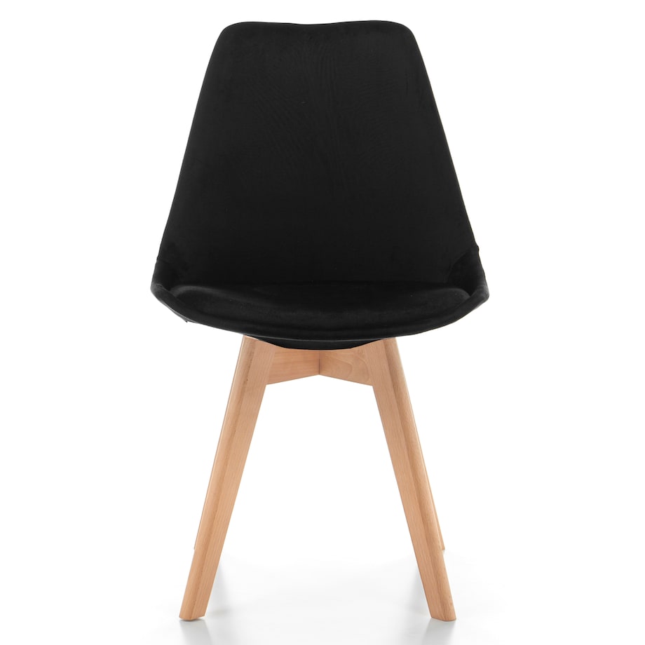 Krzesło skandynawskie z poduszką welurowe DUBLIN czarne