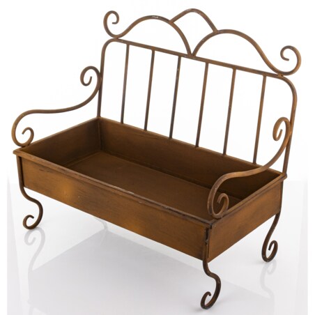 Kwietnik metalowy ozdobna ławeczka 44x48x25 cm PANCHINA