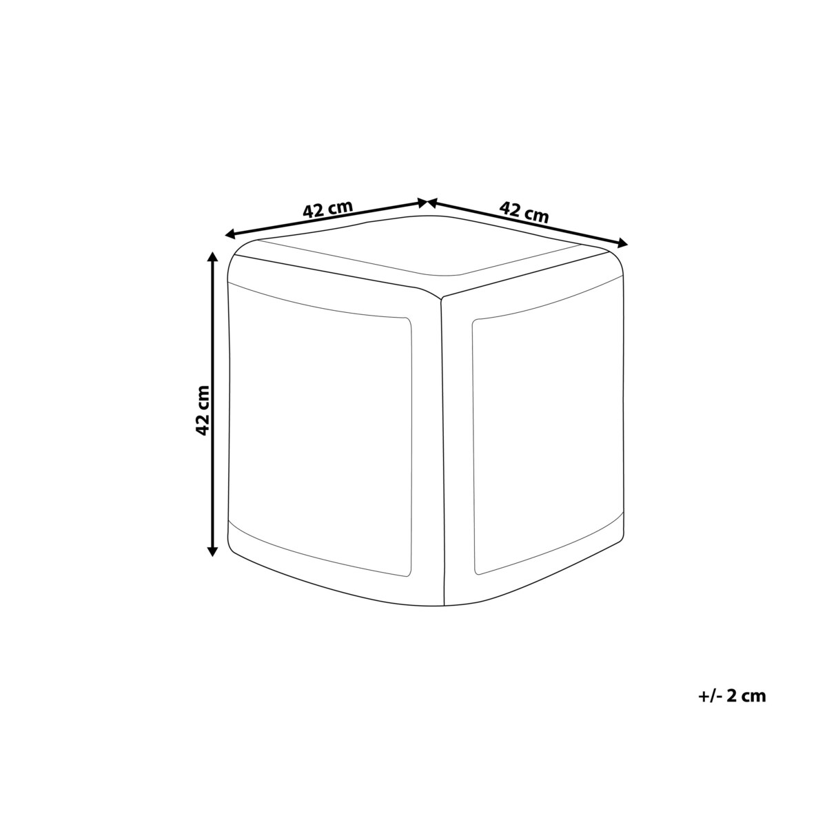 Puf 42 x 42 x 42 cm brązowoszary MEERUT