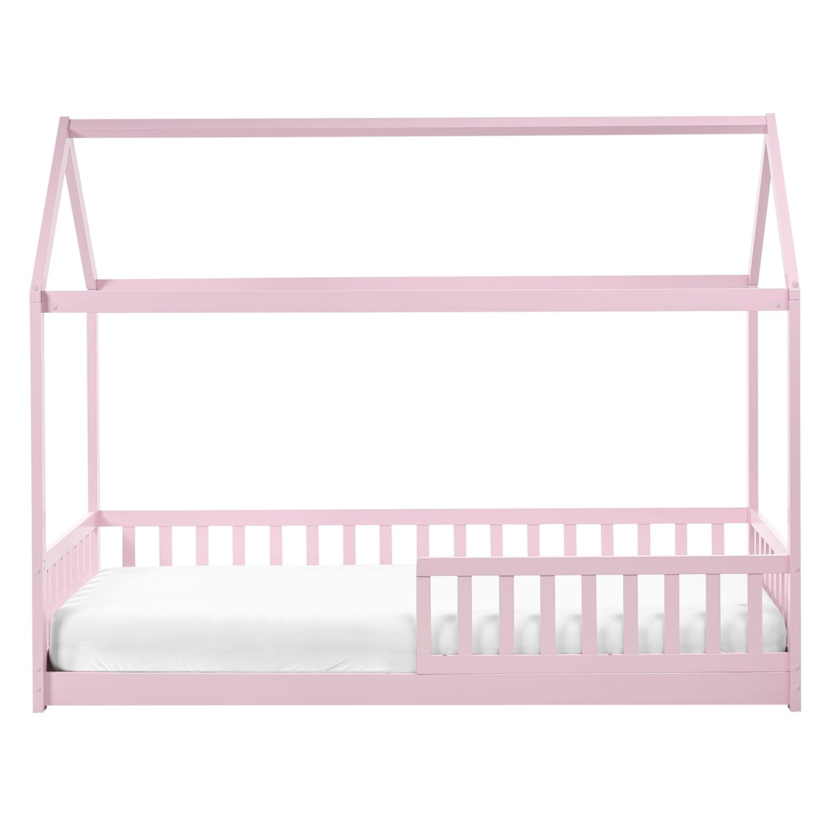 Łóżko dziecięce Domek Drewno sosnowe COSSAYE 90 x 200 cm Pastelowy róż