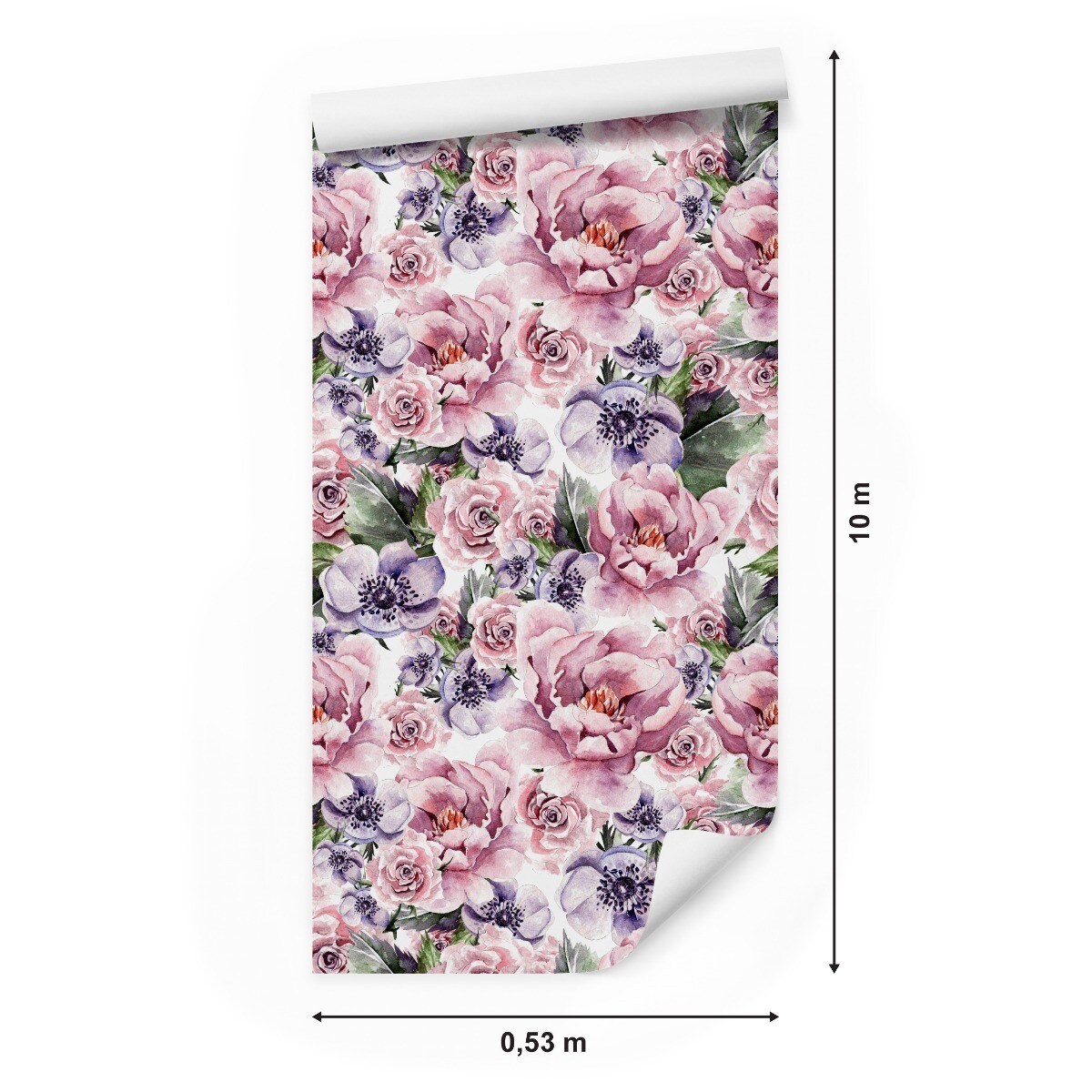 Tapeta akwarelowe kwiaty liście kolorowe rośliny