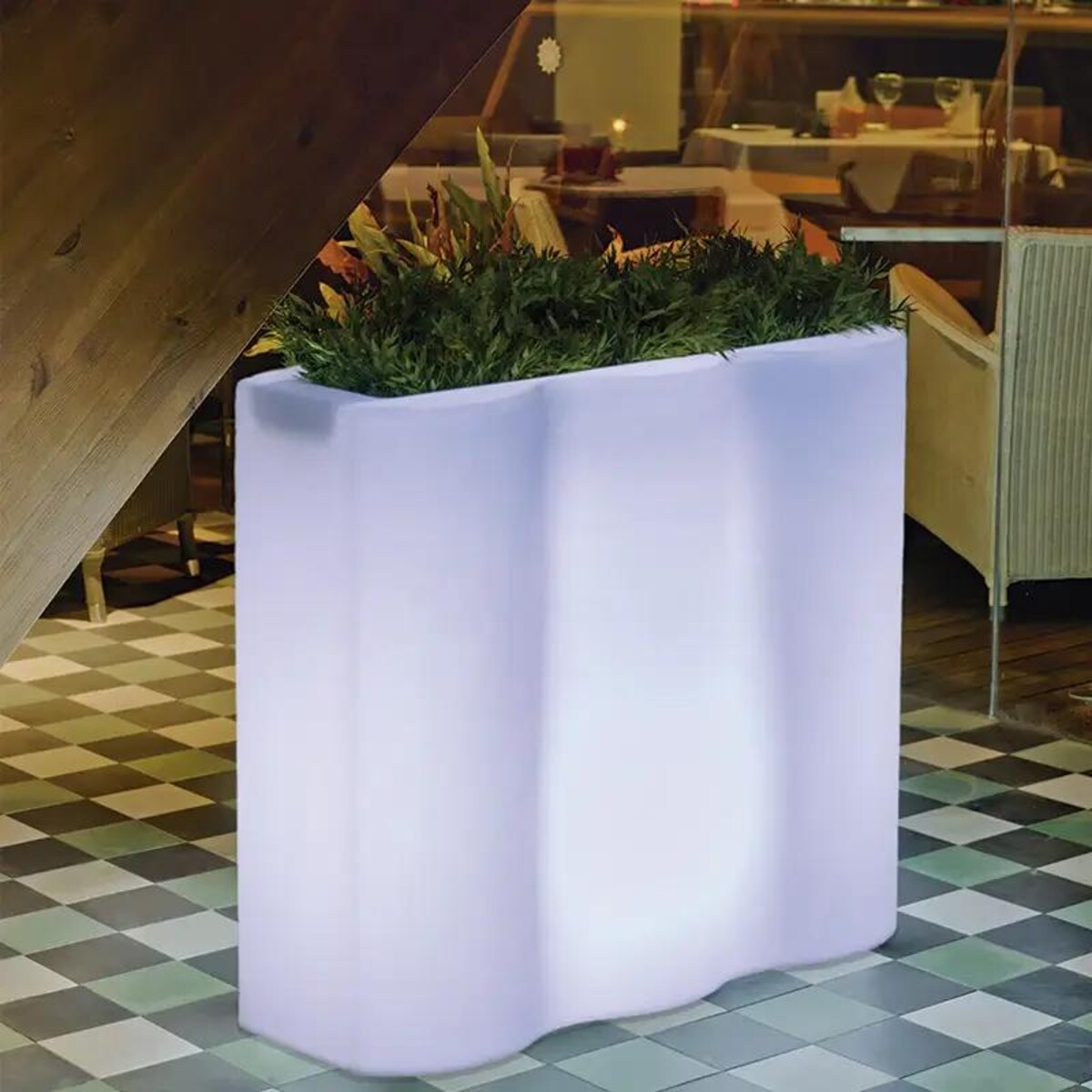 Solarna donica podświetlana Palmera LUMPA080SSNW King Home IP65 biała