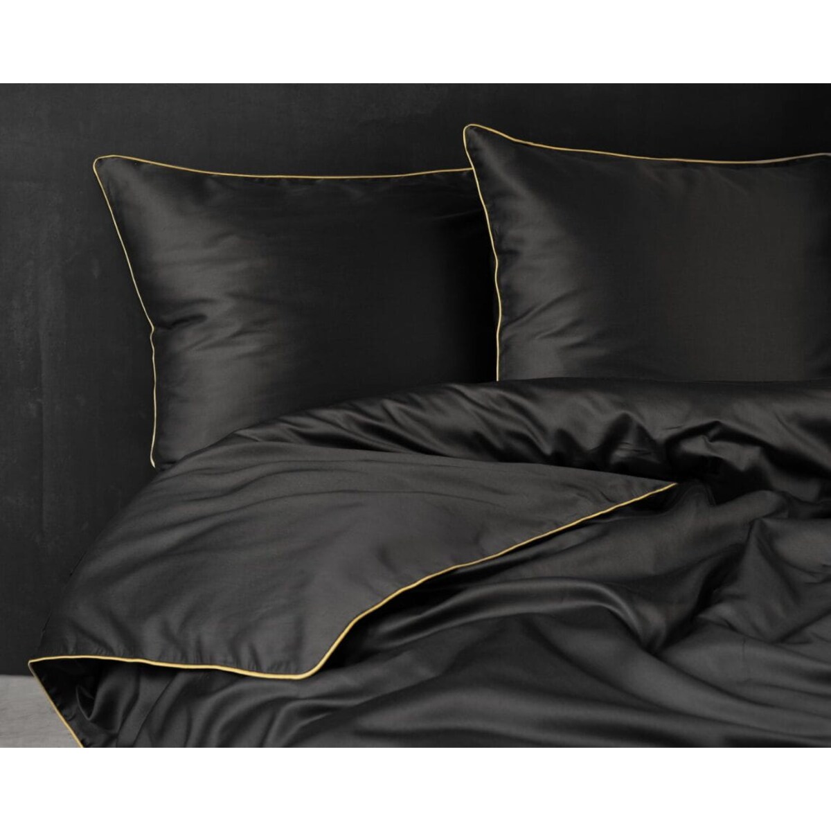 Pościel Pure z Makosatyny bawełnianej 160x200 Czarna Premium