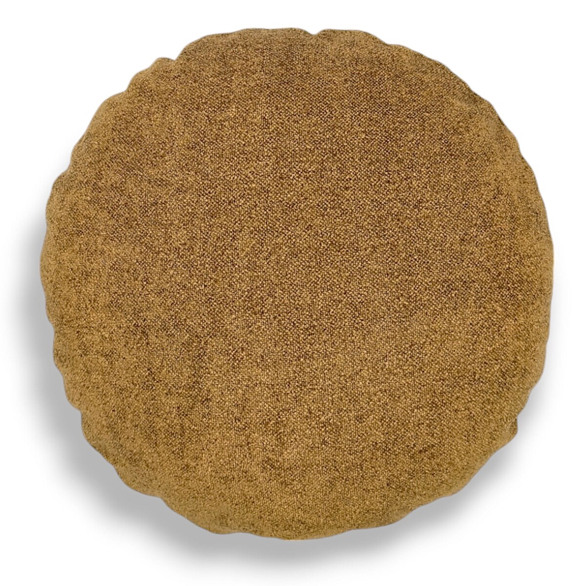 Okrągła musztardowa poduszka dekoracyjna 45 cm Ronda