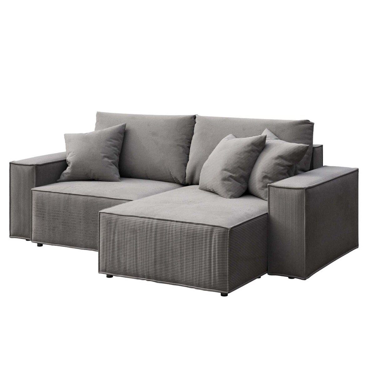 Melow Sofa narożna - szara sztruksowa