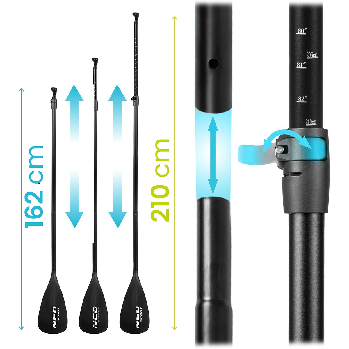 Deska SUP do pływania Neo-Sport stand up paddle Aquasurf 320cm pompowana zestaw