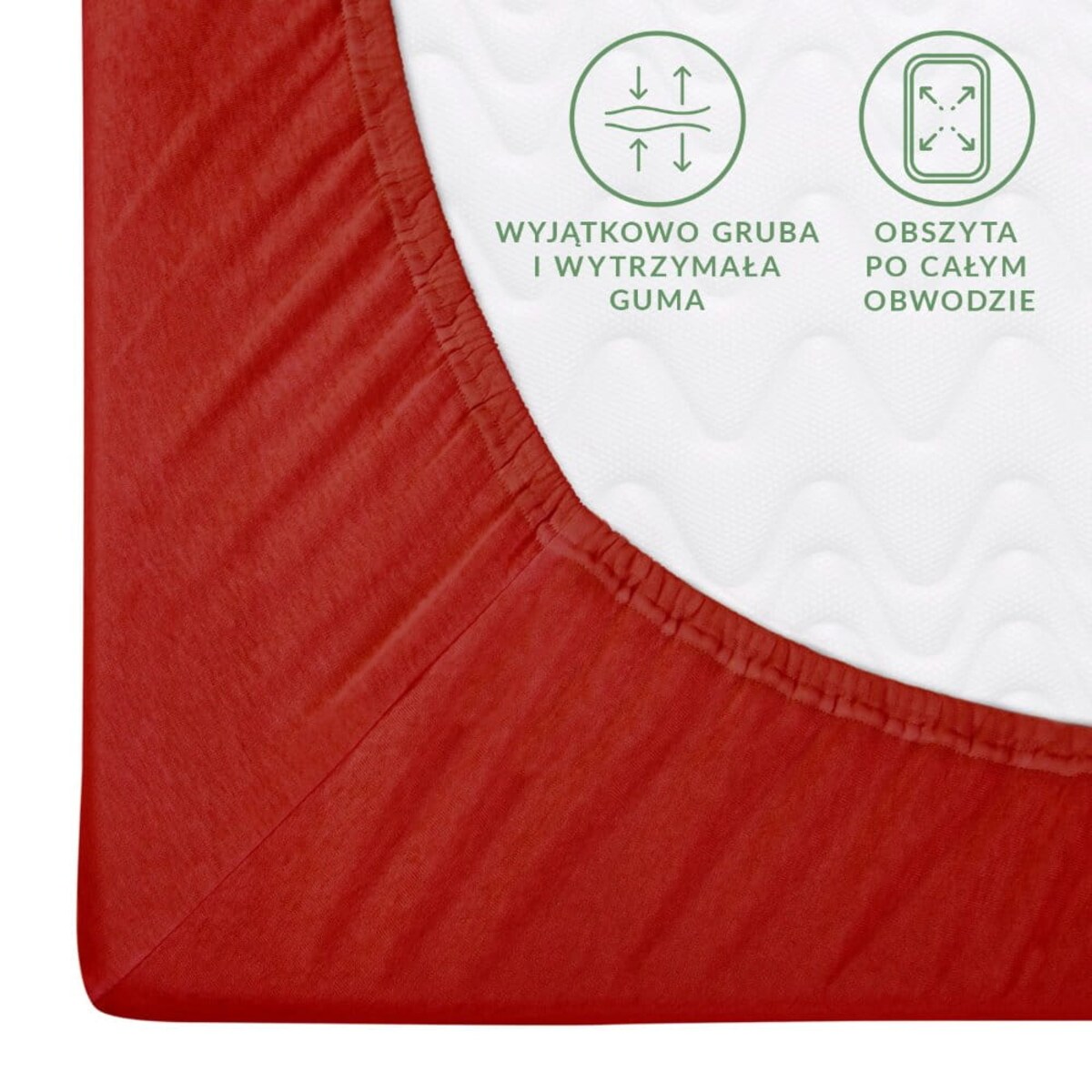 Prześcieradło jersey z gumką 200x220 kolor Czerwony