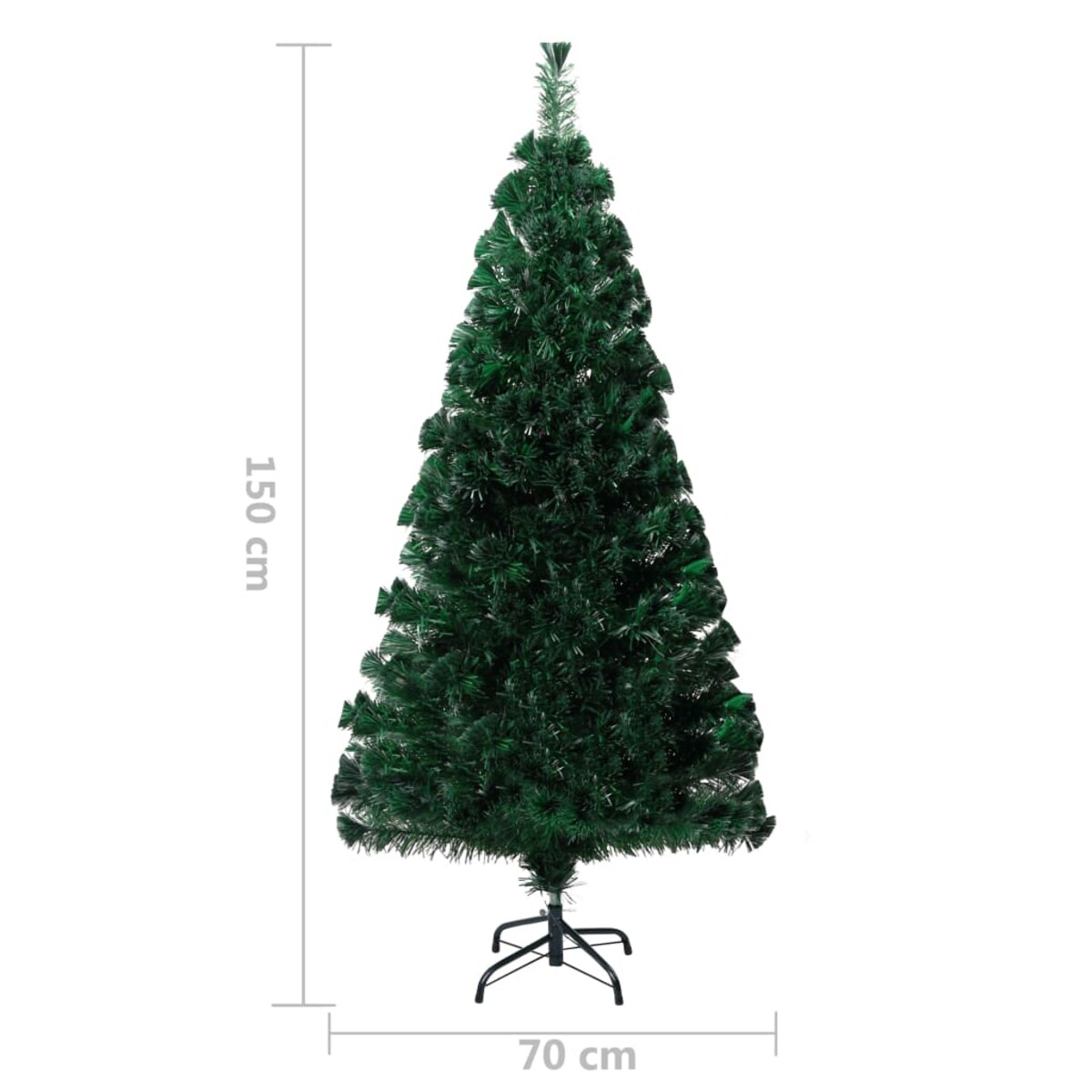 vidaXL Sztuczna choinka ze stojakiem, zielona, 150 cm, światłowód