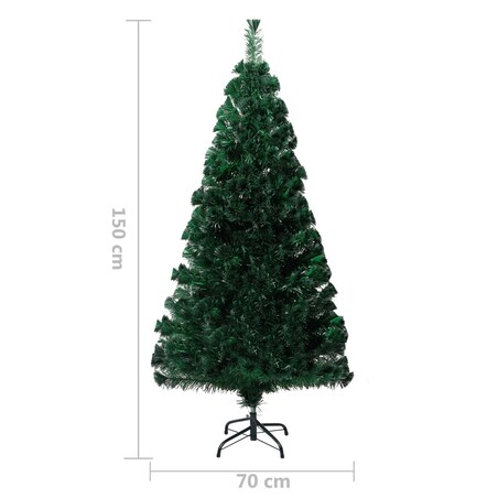 vidaXL Sztuczna choinka ze stojakiem, zielona, 150 cm, światłowód
