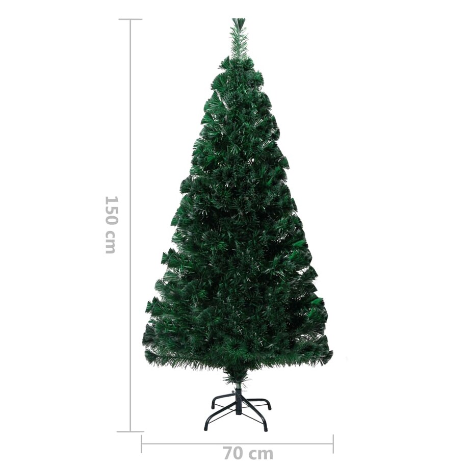 vidaXL Sztuczna choinka ze stojakiem, zielona, 150 cm, światłowód