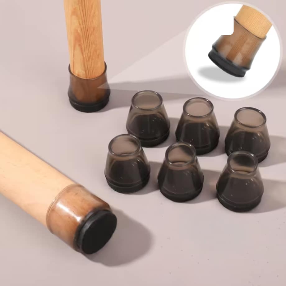 Nakładki na nogi krzesła ochronne czarne z filcem czarne 12-14 mm 16 sztuk