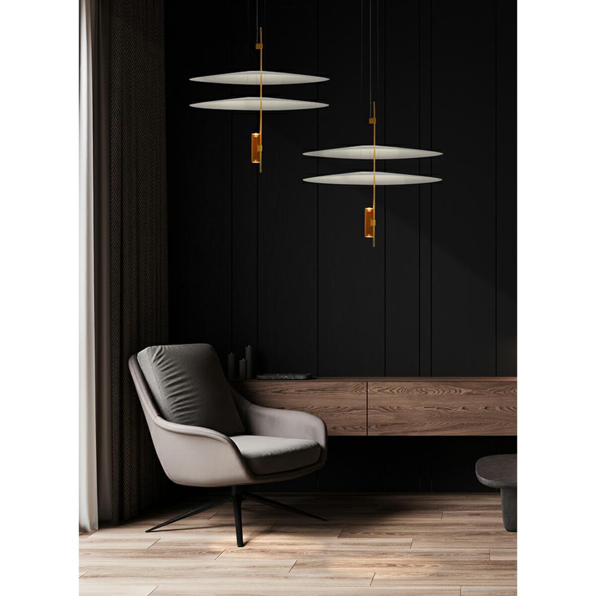 Nowoczesna lampa wisząca Parrot MSE010100244 Moosee LED 11W 3000K złoty biały