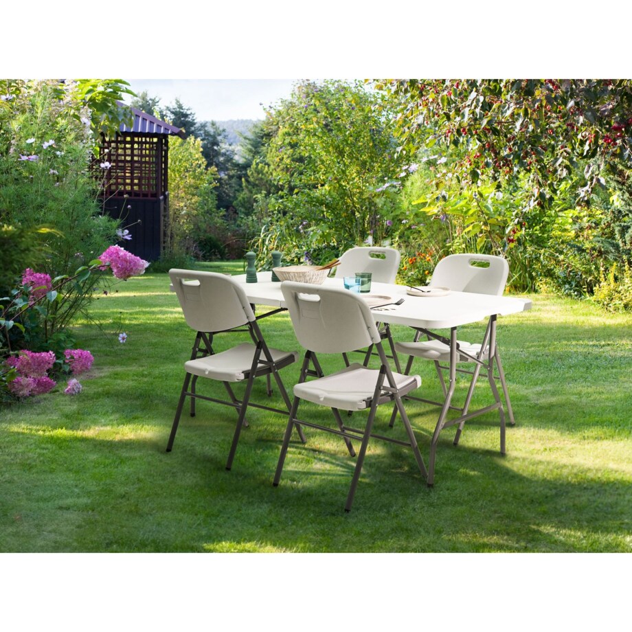 Zestaw ogrodowy dla 4 osób CUGNOLI Składane Biały