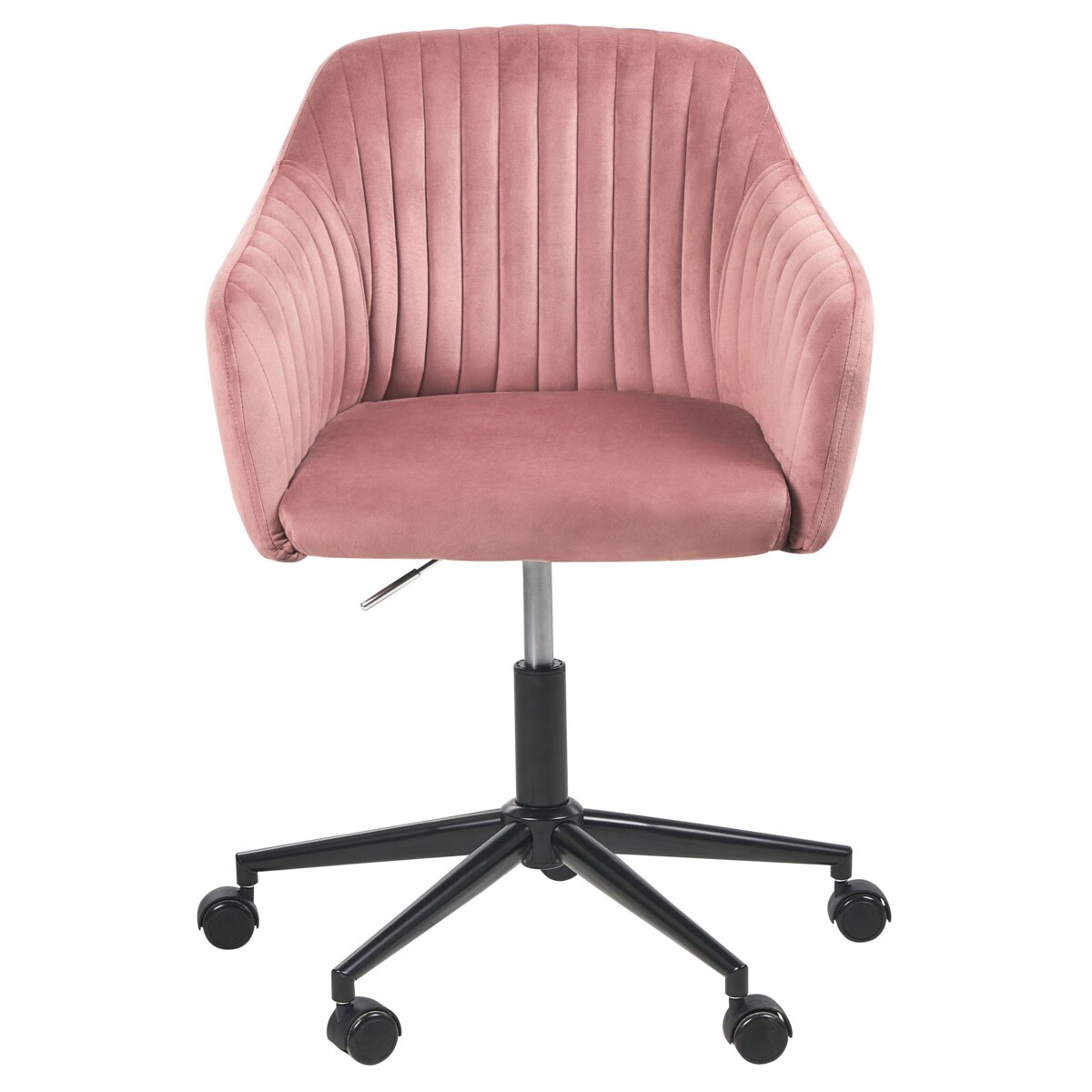 Krzesło biurowe regulowane welurowe różowe VENICE