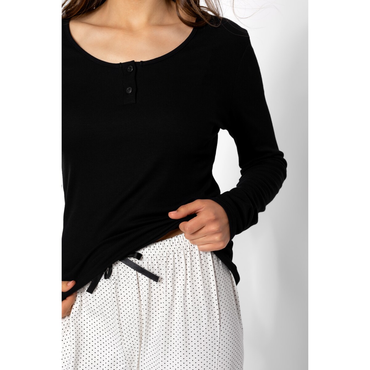 Piżama Naomi Black-Ecru, M