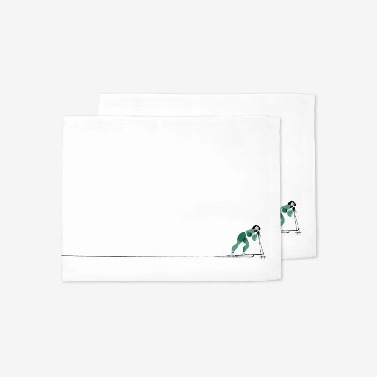 Podkładki świąteczne - Zielona narciarka