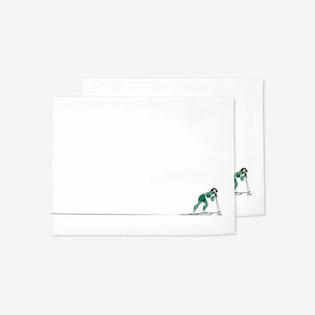 Podkładki świąteczne - Zielona narciarka