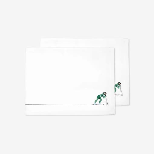 Podkładki świąteczne - Zielona narciarka