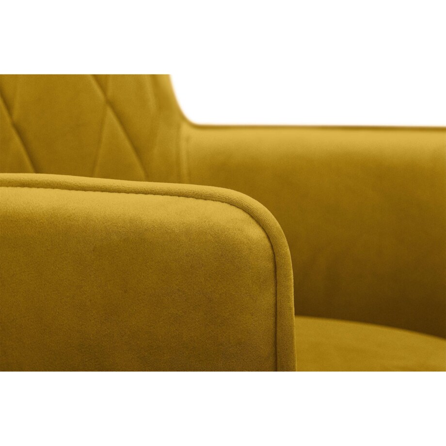 KONSIMO PYRUS welurowe krzesło  żółte